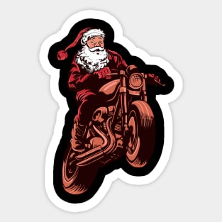 santa riding cafe racer Sticker